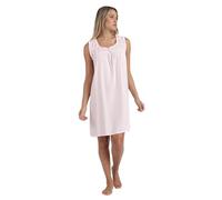 ADMAS Classic Camisón Mujer Verano Viscosa - Camisola Sin Mangas con Escote Cuadrado y Jaretas Decorativas, Tejido Ligero, Color Rosa Talla XL