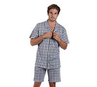 ADMAS Classic Pijama Abierto Manga Corta Bluish para Hombre