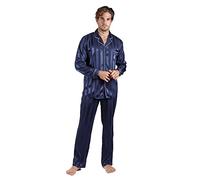 ADMAS Classic Pijama Abierto Manga Larga Satin Stripes para Hombre