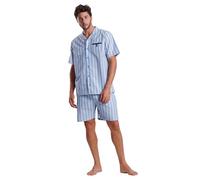 ADMAS Classic Pijama Hombre Verano 100% Algodón - Pijama Abierto Manga Corta Hombre - Pantalón Corto con Cinturilla Ajustable, 100% Algodón, Tejido Su