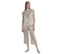 ADMAS Classic Pijama Mujer Verano Satén - Pijama Manga Caída Mujer - Pantalón Largo Palazzo con Cinturilla Ajustable, 95% Poliéster 5% Elastano 100% P