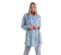 ADMAS GARDEN Bata Manga Larga White Flowers para Mujer