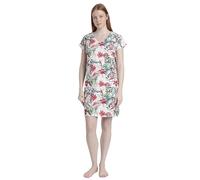 ADMAS Garden Camisola Mujer Verano Algodón - Camisón Manga Caída con Estampado Tropical, Tejido Suave, Rojo Talla XXL