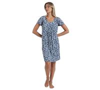 ADMAS Garden Camisola Mujer Verano Poliamida - Camisón Manga Caída con Escote Barco y Estampado Floral Multicolor, Tejido Suave, Azul Talla XL