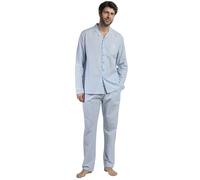 ADMAS Home Pijama Manga Larga Abierto Popelín Home Compact para Hombre