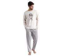 ADMAS - Pijama Invierno Hombre Manga Larga Bulldog de Algodón con Cuello Redondo y Pantalón Largo Estampado - Tejido Suave con Cinturilla Ajustable y Bolsillos - Diseño Exclusivo