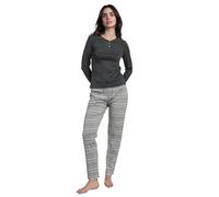 ADMAS Pijama Manga Larga Canalé Tapeta Houndstooth para Mujer