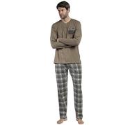 ADMAS Pijama Manga Larga Tapeta Never Give Up para Hombre