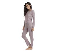 ADMAS Pijama Mujer Invierno Poliéster, Algodón - Pijama de Mujer Canalé Soft de Manga Larga con Cuello Pico y Pantalón Largo, Puntilla y Cinturilla AJ