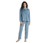 ADMAS Pijama Mujer Invierno Poliéster, Elastano - Pijama de Mujer Terciopelo Ultraelástico de Manga Larga con Cuello Redondo y Pantalón Largo, Cinturi