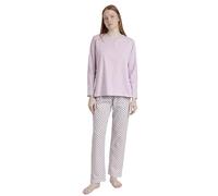 ADMAS Pijama Mujer Verano 100% Algodón - Pijama Manga Larga Mujer - Pantalón Largo con Cinturilla Ajustable Estampado, 100% Algodón, Tejido Suave al T