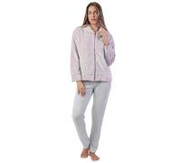 ADMAS Stay AT Home - Bata Mujer Invierno Calentita Cuadros con Cremallera y Bolsillos - Batas de Casa con Tejido Suave Corel en Color Gris - Ideal par