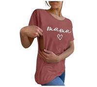 ADMAY 2024 - Camiseta de Maternidad para Mujer, Camiseta con Cremallera para Lactancia Materna Equipamiento Real Niño (Navy, M)