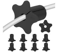 Administración de Cables - 1.34x1.01 Pulgadas Pase de Silicona a través de Las Arandelas de Pared para Cable de Alambre, diseño de 10 Piezas en Forma de Estrella con fácil instalación, Organizador de