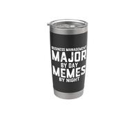 Administración de Negocios Día Mayor Memes Noche Biz Management Trabajo Vaso térmico de acero inoxidable de doble pared