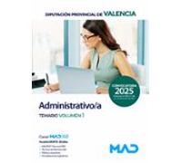 Administrativo/a Diputación Provincial De Valencia. Temario Volumen 1
