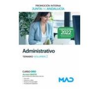 Administrativo De La Junta De Andalucía Promoción Interna. Temario Vol