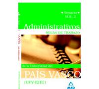 Administrativos De La Universidad Del País Vasco (upv/ehu). Bolsa De Trabajo. Temario Vol.Ii