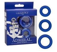 CalExotics Set de 3 anillos para pene Admiral Azul