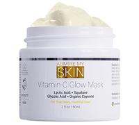 Admire My Skin Mascarilla facial brillante con vitamina C, mascarilla iluminadora para el cuidado de la piel, contiene ácido glicólico y ácido láctico, mascarilla hidratante para piel radiante