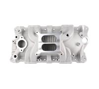 Admisión Aire Entrada Aire para Chevy 283 305 327 350 400 Dual Plane SB SBC 1955-1986 Piezas del Sistema De Admisión Aire Colector Admisión Bloque Pequeño Aluminio Plateado Tubo Entrada Aire
