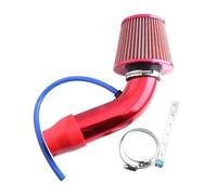 Admisión Aire Kit De Tubo De Inducción De Turbo Para De Admisión De Aire Frío Carreras Coches Universal 76 Mm Alumini Con Entrada Filtro Aire Cónico(Rojo)