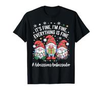 Admisiones Embajador Gnomo Todo está Bien Navidad Camiseta gráfica económica