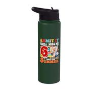 Admítelo, me echarás de menos 6 a 7 veces esta cita de maestra de verano Stainless Steel Insulated Water Bottle