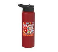 Admítelo, me echarás de menos 6 a 7 veces esta cita de maestra de verano Stainless Steel Insulated Water Bottle