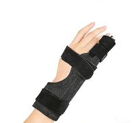 Admygo Férula para dedo meñique, soporte para 4º y 5º dedo, soporte de mano metacarpiano ajustable para fractura de boxeador, artritis y tendinitis, se adapta a la mano izquierda/derecha (negro)