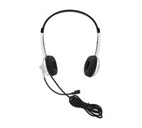 ADMYTHGB Auriculares binaurales con cable con cancelación de ruido y micrófono unidireccional para servicio al cliente, Plug and Play de 3.5 mm, compatible con PC y teléfonos celulares