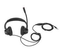 ADMYTHGB Auriculares RJ9 para teléfono con micrófono HD, auriculares binaurales de oficina, auriculares de comunicación con cancelación de ruido con control de volumen, auriculares de doble cara para