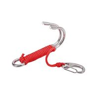ADMYTHGB Double Dual Stainless Steel Drift Hook, Scuba Diving Hook with Strong Cord, 316 Stainless Steel Dive Hook for Cave Diving, Underwater Current Stabilizer for Safe and Balanced Divin (Roja)