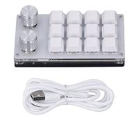 ADMYTHGB Mini Teclado USB Teclado programable de atajo Multifuncional de 12 Teclas, Teclado mecánico para Juegos con una Sola Mano con 2 perillas, tamaño Compacto para Linux OS X, Azul