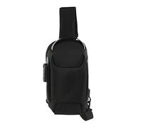 ADMYTHGB Mochila bandolera con puerto de carga USB, bolsa de pecho y hombro antirrobo, mochila cruzada impermeable de tela oxford con candado de combinación para ciclismo, senderismo, (Negra)