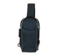ADMYTHGB Mochila bandolera con puerto de carga USB, bolsa de pecho y hombro antirrobo, mochila cruzada impermeable de tela oxford con candado de combinación para ciclismo, senderismo, (Azul)