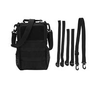 ADMYTHGB Mochila para bicicleta de nailon impermeable y resistente al desgaste, de gran capacidad; mochila para paseos al aire con bolsillos laterales dobles y 4 correas desmontables (Negra)
