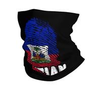 ADN De La Bandera De Haití Calentador De Cuello Viento Polvo Prueba Cuello Bufanda Elástico Bufanda Facial para Mujer Deportes Hombre 26X30CM