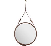 Adnet Espejo de Pared Circular Cuero Bronceado Ø45 cm