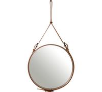 Adnet Espejo de Pared Circular Cuero Bronceado Ø58 cm