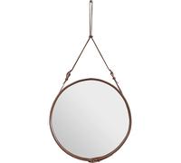Adnet Espejo de Pared Circular Cuero Bronceado Ø70 cm