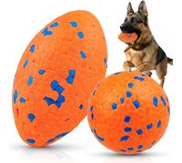 ADNEWX 2 pelotas para perros, pelota de rugby para perros, juguete interactivo resistente, seguro, no tóxico, indestructible, para perros medianos y grandes, entrenamiento de atrapación, lanzamiento