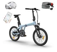 Ado 20S Bicicleta Eléctrica Plegable, EBike 18.5kg, Transmisión por Correa, 3.5“ Pantalla LCD, Tres Modos de Velocidad, Amortiguadore, App Inteligentes, Batería Kettle Autonomía 160 km (Azul)