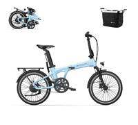 Ado Air20ProV2026 Bicicleta Eléctrica Plegable, Ebike Ultraligera 20'', Motor Automático BaFang, Modo Dual Eco/Sport, NFC y App, 100 km, Batería Extraíble 37V10Ah, con Cesta Delantera(Azul)