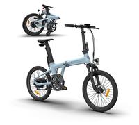 Ado Air20S Bicicleta Eléctrica Plegable, Ebike Ligera 18.5kg, Transmisión por Correa, Pantalla LCD, Tres Modos de Velocidad, Sensor de par, 36V 9.6Ah Batería Alcance de 100 KM (Versión Amortiguadora)