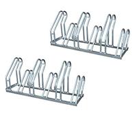 ADO - Aparcabicicletas soporte para aparca Bicicleta suelo Aparcamiento de bicicletas garaje Parking de 6 Bicis acero galvanizado (2- Aparcabicicletas)