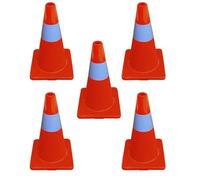 ADO - Cono naranja de señalización con reflector para tráfico o obras. PVC 45 cm. Reflectante (5- Conos)