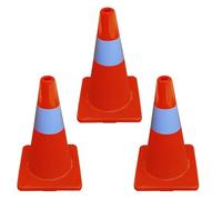 ADO - Cono naranja de señalizacion para tráfico o obras. PVC 45 cm. Reflectante (3- Conos)
