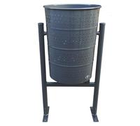 ADO - Papelera Circular de hierro para comunidades de vecinos, parques y jardines. Papelera basculante