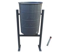 ADO - Papelera Exterior Circular de Hierro para Comunidades de Vecinos y Parques, Calle (1-Unidad + Tornillería)